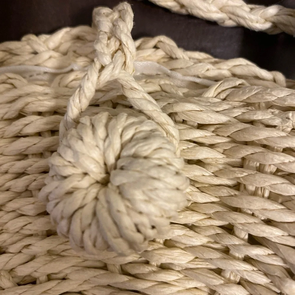 Primark Beach Summer Woven Wicker/ Straw/Rattan Bag Lined With Pocket - Picture 5 of 14